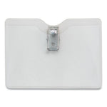 Security ID Badge Holders with Built-In Garment Clip, Horizontal, Clear, 3.75" x 3.5" Holder, 3.5" x 3" Insert, 50/Box