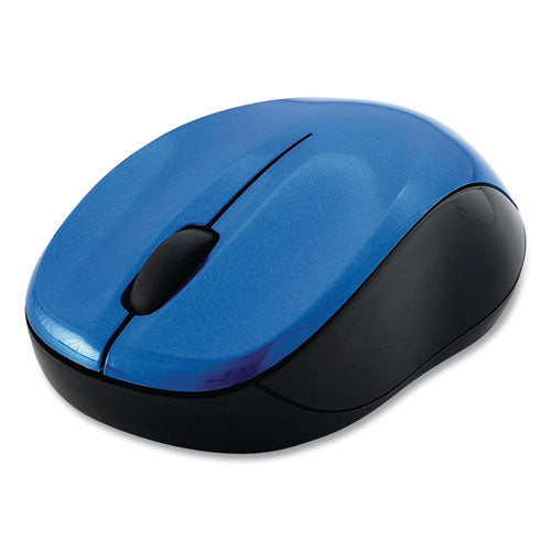 Silent Wireless Blue LED Mouse, 2.4 GHz Frequency/32.8 ft Wireless Range, Left/Right Hand Use, Blue