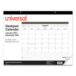 Desk Pad Calendar, 22 x 17, White/Black Sheets, Black Binding, Clear Corners, 12-Month (Jan to Dec): 2024