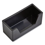 Business Card Holder, Holds 80 Cards, 3.97 x 1.73 x 1.77, Plastic, Black