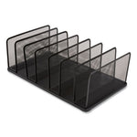 Wire Mesh Vertical Document Sorter, 7 Sections, Letter-Size, 8.54 x 15.43 x 8.77, Matte Black