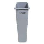 Slim Open Top Trash Can, 23 gal, Plastic, Gray