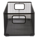 Wire Mesh Storage Box, 8.58" x 15.75" x 6.69", Black