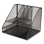 Wire Mesh Combination Organizer, Vertical/Horizontal, 8 Sections, Letter-Size, 12 x 12 x 13.97, Matte Black