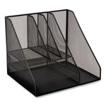 Wire Mesh Combination Organizer, Vertical/Horizontal, 8 Sections, Letter-Size, 12 x 12 x 13.97, Matte Black