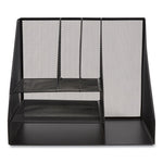 Wire Mesh Combination Organizer, Vertical/Horizontal, 8 Sections, Letter-Size, 12 x 12 x 13.97, Matte Black