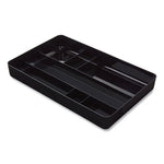 Deep Plastic Drawer Organizer, Seven Compartment, 9.13 x 14.13 x 2.04, Black