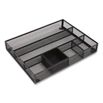 Mesh Drawer Organizer, Six Compartment, 15.43 x 12.2 x 2.68, Black