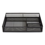 Mesh Drawer Organizer, Four Compartment, 13.58 x 9.45 x 2.2, Black