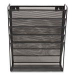 Wire Mesh Incline Sorter, Enclosed Design, 5 Sections, Letter-Size, 13.38 x 4.52 x 16.45, Matte Black