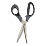 Non-Stick Titanium-Coated Scissors, 8" Long, 3.86" Cut Length, Gun-Metal Gray Blades, Gray/Black Straight Handle, 2/Pack