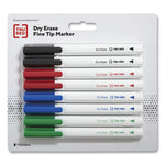 Dry Erase Marker, Pen-Style, Fine Bullet Tip, Four Assorted Colors, 8/Pack