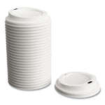 Plastic Hot Cup Lids, Fits 8 oz Cups, White, 50/Pack