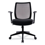 Essentials Mesh Back Fabric Task Chair with Arms, Supports Up to 275 lb, Black Fabric Seat, Black Mesh Back, Black Base