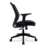 Essentials Mesh Back Fabric Task Chair with Arms, Supports Up to 275 lb, Black Fabric Seat, Black Mesh Back, Black Base