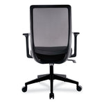 Essentials Mesh Back Fabric Task Chair with Arms, Supports Up to 275 lb, Black Fabric Seat, Black Mesh Back, Black Base