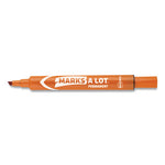 MARKS A LOT Large Desk-Style Permanent Marker, Broad Chisel Tip, Orange, Dozen (8883)