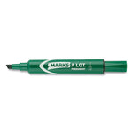 MARKS A LOT Regular Desk-Style Permanent Marker, Broad Chisel Tip, Green, Dozen (7885)