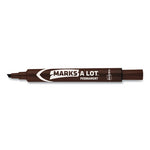 MARKS A LOT Large Desk-Style Permanent Marker, Broad Chisel Tip, Brown, Dozen (8881)