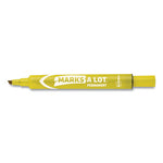 MARKS A LOT Large Desk-Style Permanent Marker, Broad Chisel Tip, Yellow, Dozen (8882)