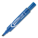 MARKS A LOT Regular Desk-Style Permanent Marker, Broad Chisel Tip, Blue, Dozen (7886)