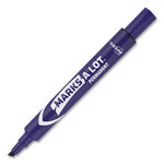 MARKS A LOT Large Desk-Style Permanent Marker, Broad Chisel Tip, Purple, Dozen (8884)