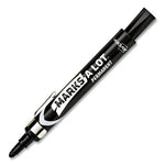 MARKS A LOT Large Desk-Style Permanent Marker with Metal Pocket Clip, Broad Bullet Tip, Black, Dozen (24878)