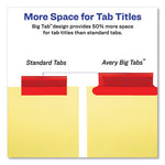 Insertable Big Tab Dividers, 8-Tab, Double-Sided Gold Edge Reinforcing, 11 x 8.5, Buff, Assorted Tabs, 1 Set