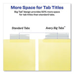 Insertable Big Tab Dividers, 5-Tab, Double-Sided Gold Edge Reinforcing, 11 x 8.5, Buff, Clear Tabs, 24 Sets