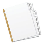 Insertable Big Tab Dividers, 5-Tab, Double-Sided Gold Edge Reinforcing, 11 x 8.5, White, Clear Tabs, 1 Set