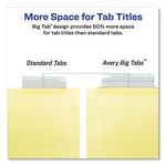 Insertable Big Tab Dividers, 8-Tab, Double-Sided Gold Edge Reinforcing, 11 x 8.5, Buff, Clear Tabs, 1 Set