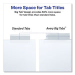 Insertable Big Tab Dividers, 5-Tab, Double-Sided Gold Edge Reinforcing, 11 x 8.5, White, Clear Tabs, 1 Set