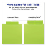 Insertable Big Tab Plastic Dividers, 8-Tab, 11 x 8.5, Assorted, 1 Set