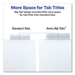 Insertable Big Tab Dividers, 8-Tab, Double-Sided Gold Edge Reinforcing, 11 x 8.5, White, Clear Tabs, 1 Set