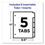 Insertable Big Tab Dividers, 5-Tab, Double-Sided Gold Edge Reinforcing, 11 x 8.5, Buff, Assorted Tabs, 1 Set