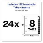 Insertable Big Tab Dividers, 8-Tab, Double-Sided Gold Edge Reinforcing, 11 x 8.5, Buff, Clear Tabs, 24 Sets