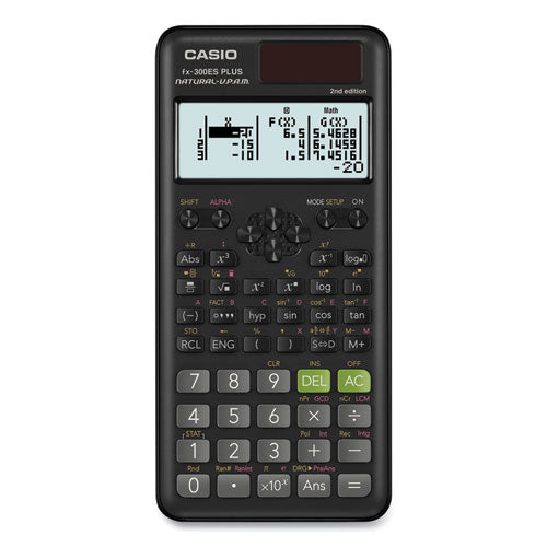 FX-300ES Plus 2nd Edition Scientific Calculator, 16-Digit LCD, Black