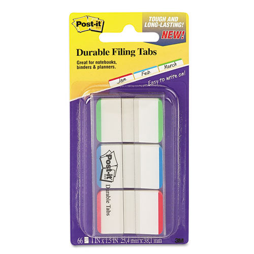 1" Lined Tabs, 1/5-Cut, Lined, Assorted Colors, 1" Wide, 66/Pack