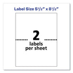 Shipping Labels w/ TrueBlock Technology, Inkjet Printers, 5.5 x 8.5, White, 2/Sheet, 25 Sheets/Pack