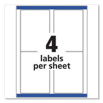 Shipping Labels w/ TrueBlock Technology, Inkjet Printers, 3.5 x 5, White, 4/Sheet, 25 Sheets/Pack