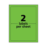 High-Visibility Permanent Laser ID Labels, 5.5 x 8.5, Neon Green, 200/Box