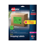 High-Visibility Permanent Laser ID Labels, 8.5 x 11, Asst. Neon, 15/Pack