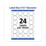 Permanent Laser Print-to-the-Edge ID Labels w/SureFeed, 1.66" dia, White, 600/PK