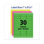 High-Visibility Permanent Laser ID Labels, 1 x 2.63, Asst. Neon, 450/Pack