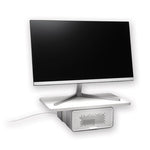 FreshView Wellness Monitor Stand with Air Purifier, For 27" Monitors, 22.5" x 11.5" x 5.4", White, Supports 200 lbs