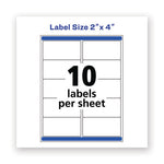 Waterproof Shipping Labels with TrueBlock and Sure Feed, Laser Printers, 2 x 4, White, 10/Sheet, 500 Sheets/Box