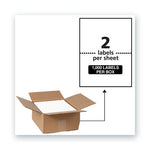 Waterproof Shipping Labels with TrueBlock Technology, Laser Printers, 5.5 x 8.5, White, 2/Sheet, 500 Sheets/Box