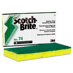 Medium-Duty Scrubbing Sponge, 3.6 x 6.1, 0.7" Thick, Yellow/Green, 20/Carton