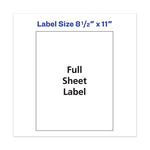 Copier Mailing Labels, Copiers, 8.5 x 11, White, 100/Box