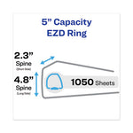 Heavy-Duty View Binder with DuraHinge and Locking One Touch EZD Rings, 3 Rings, 5" Capacity, 11 x 8.5, White